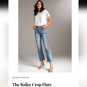 NWOT Denim Forum DENIM FORUM The Bailey Crop Flare Light Blue Women Jeans Sz 25